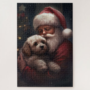 Puzzle Cockapou avec Noël Festif du Père Noël