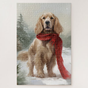 Puzzle Cocker Spaniel Chien dans Noël de neige