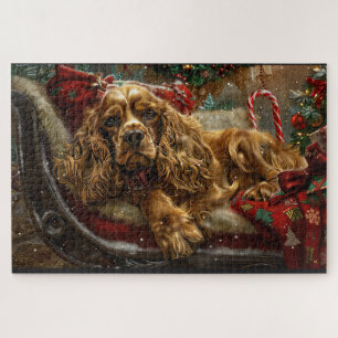 Puzzle Cocker Spaniel Chien Festif de Noël