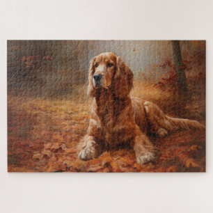 Puzzle Cocker Spaniel en automne, chute des feuilles insp