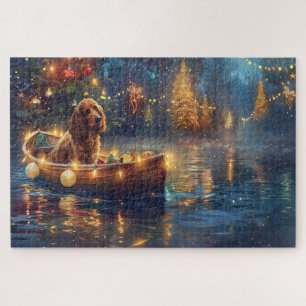 Puzzle Cocker Spaniel Noël Festive Voyage