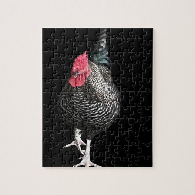 Puzzle Cockerel Black Strutt No 3 (Vertical)