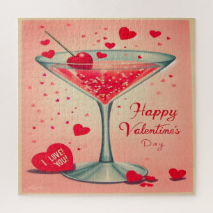 Puzzle Cocktail Valentine Martini du milieu du siècle