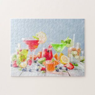 Puzzle Cocktails Et Mocktails Colorés En Été