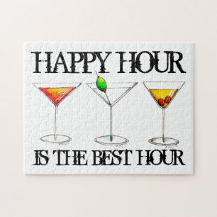 Puzzle Cocktails Happy Hour Cosmo Martini Manhattan Boiss