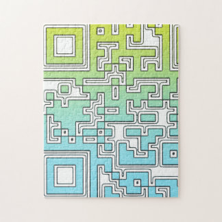 Puzzle Code QR - Aqua Jaune