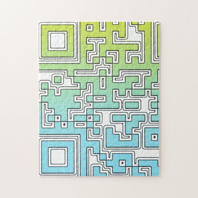 Puzzle Code QR - Jigsaw Jigsaw Jigsaw - Jaune Aqua Jaune (Vertical)