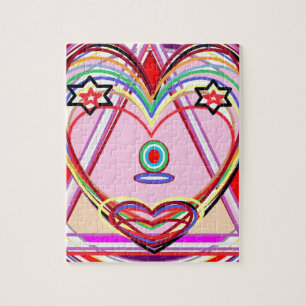 Puzzle Coeur à l'intérieur d'une triangle - l'amour,