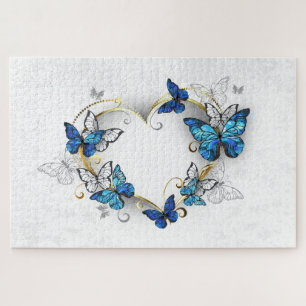 Puzzle Coeur bijoux avec papillons Morpho