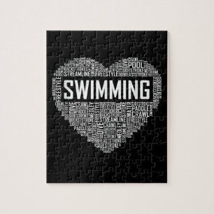 Puzzle Coeur de natation Entraîneur nageur Cadeau nageur