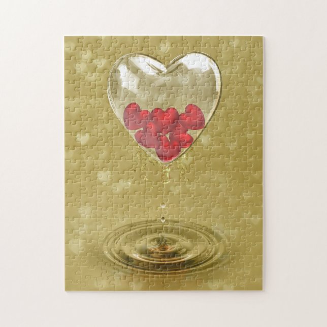 Puzzle Coeur de verre Design romantique (Vertical)