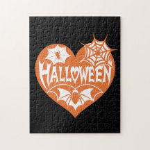 Cœur d'Halloween, Forme de cœur orange, Toile d'ar