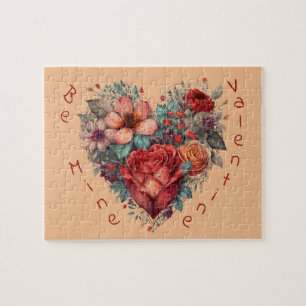 Puzzle Cœur plein de fleurs Saint-Valentin vintage