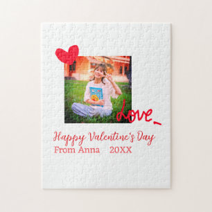 Puzzle Cœur rouge amour joyeuse Saint-Valentin ajouter ph