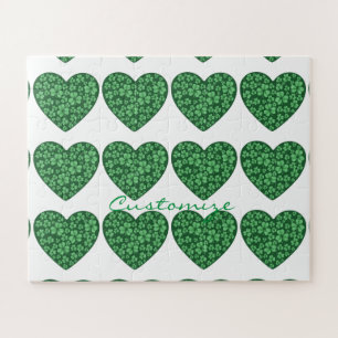 Puzzle coeur Shamrock vert Saint Patrick's Day