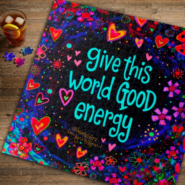 Puzzle Coeurs amusants Inspirivity Citations Carré unique (Créateur téléchargé)