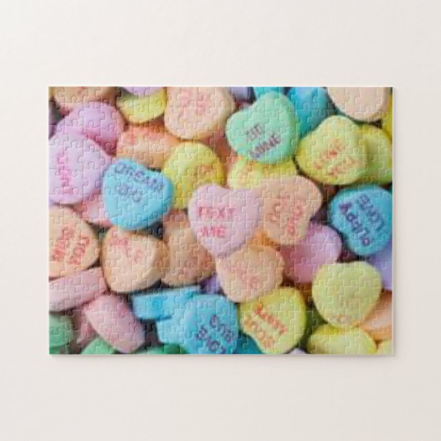 Puzzle Coeurs de conversation de la sucrerie de Valentine (Horizontal)