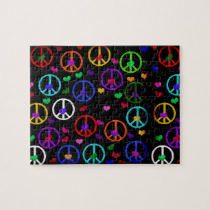 Puzzle Coeurs de paix d'arc-en-ciel