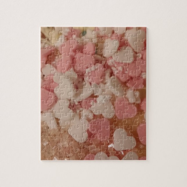 Puzzle Coeurs de Saint-Valentin rose, Décoration de gâtea (Vertical)