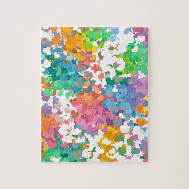 Puzzle Coeurs Pastel Confetti (Vertical)