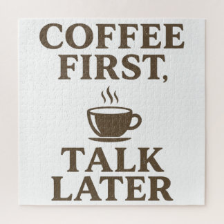 Puzzle Coffee First Talk Later Vintage Coffee Lover