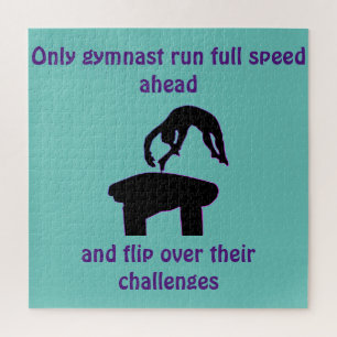 Puzzle Coffre-fort de citation de gymnastique Sarcelle / 