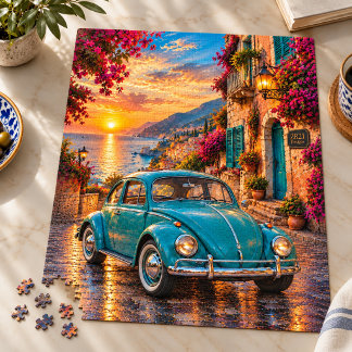Puzzle Coléoptère Vintage Turquoise Méditerranéen Coucher