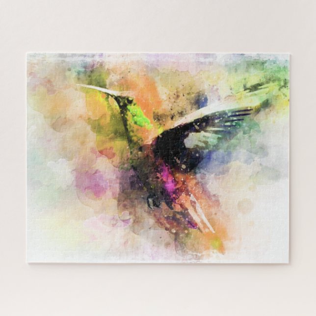 Puzzle Colibri à l'aquarelle  (Horizontal)