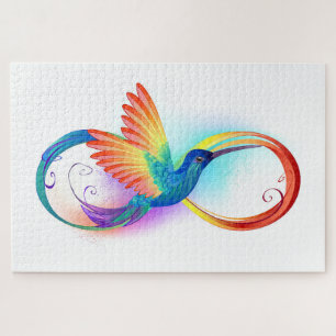 Puzzle Colibri arc-en-ciel avec symbole Infinity