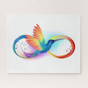 Puzzle Colibri arc-en-ciel avec symbole Infinity