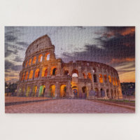 Colisée Coucher de soleil Rome Italie Bâtiment Voy