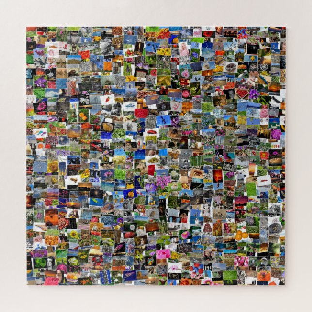 Puzzle collage carré de photos et d'images design, (Horizontal)