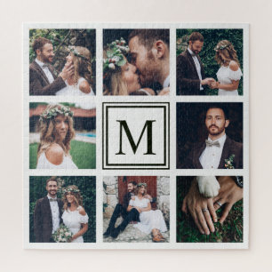 Puzzle Collage Carré personnalisé 8 Monogramme photo Ma