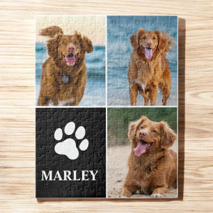 Puzzle Collage de 3 photos d'empreinte de patte de chien 