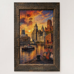 Puzzle Collage de musique et de monuments de Liverpool au