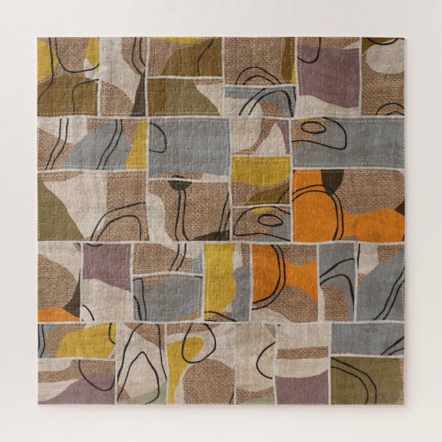 Puzzle Collage de patchwork, motif de mixage de courtepoi (Vertical)