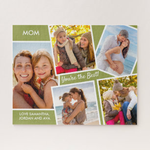Puzzle Collage de photos - 5 photos Green Personnalized M