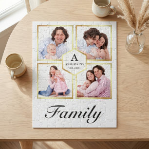 Puzzle Collage de photos de famille de 4 images en blanc