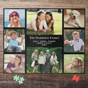 Puzzle Collage de photos de famille Noir personnalisé