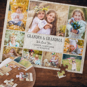 Puzzle Collage de photos de grands-parents et petits-enfa