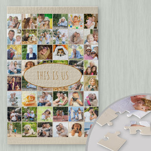 Puzzle Collage de photos personnalisé 40 images Citation