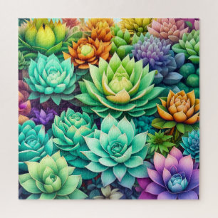 Puzzle Collage de succulents colorés