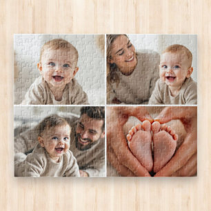 Puzzle Collage personnalisé de 4 photos de bébé adorable 