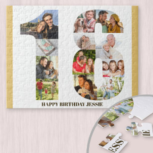 Puzzle Collage photo d'anniversaire 18 ans Neutre Numéro