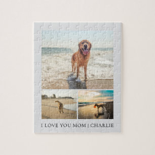 Puzzle Collage photo de chiens mignons modernes J'aime ma