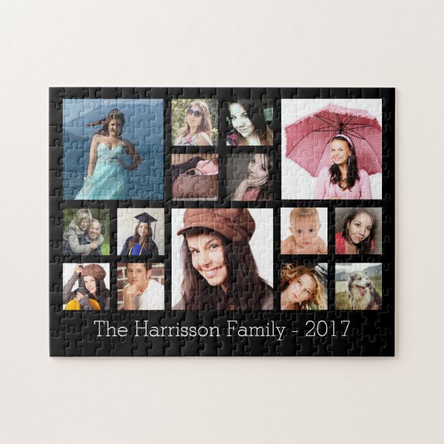 Puzzle Collage photo de famille personnalisée (Horizontal)