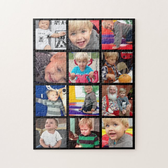 Puzzle Collage photo de famille personnalisée (Vertical)