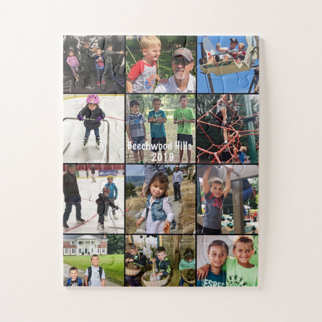 Puzzle Collage photo de famille personnalisée (Vertical)