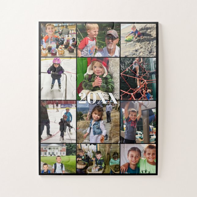 Puzzle Collage photo de famille personnalisée (Vertical)