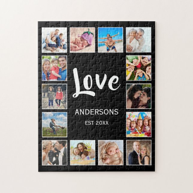 Puzzle Collage photo de famille personnalisée Noir person (Vertical)